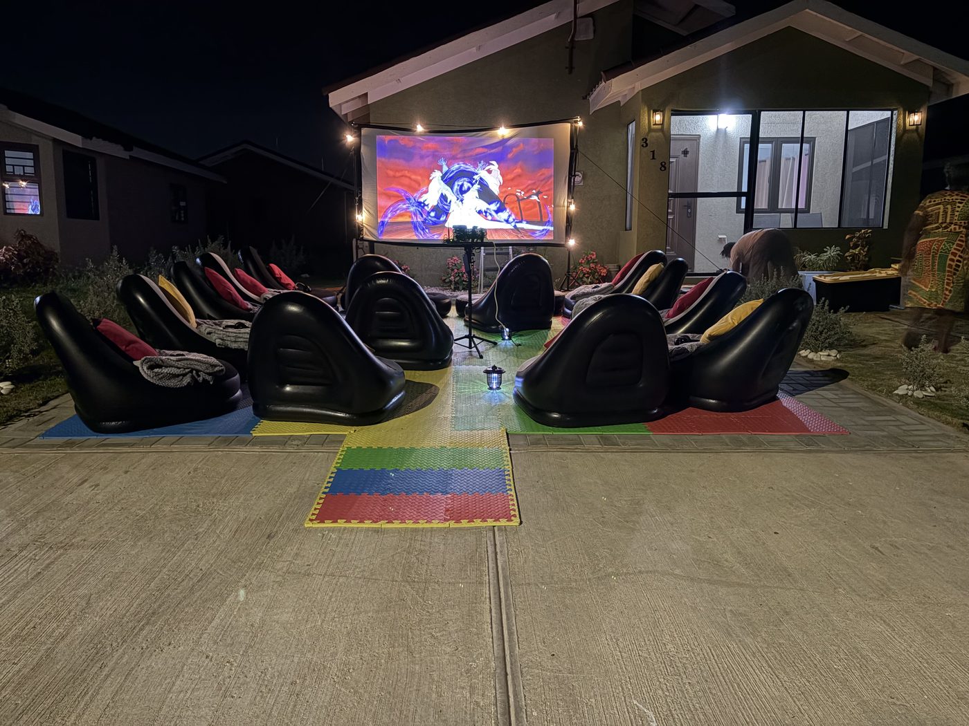 Di Nex outdoor cinema at private Portmore residence